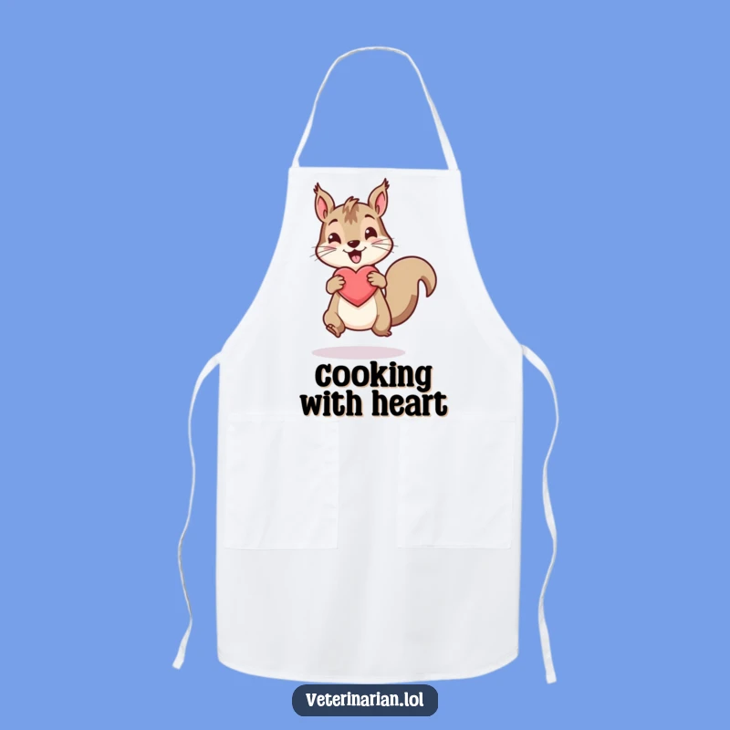 Funny Squirrel Heart Apron: Cook with Energy and Healthy Fun
