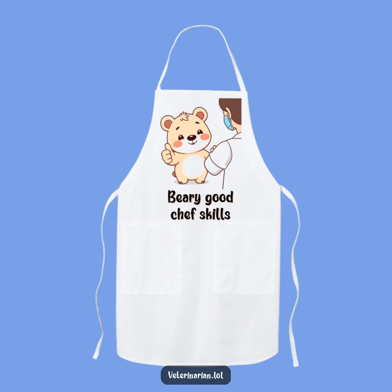 Funny Bear Thumbs-Up Apron: Cook with Cheerful Support and Bear Charm