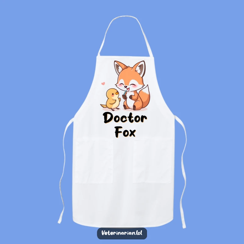 Funny Fox & Bird Shot Apron - Quirky Kitchen Comedy