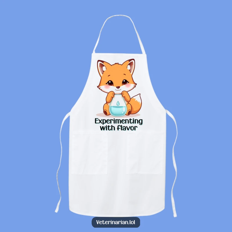 Funny Fox Scientist Apron: Cook Up Laughs with Lab Precision!
