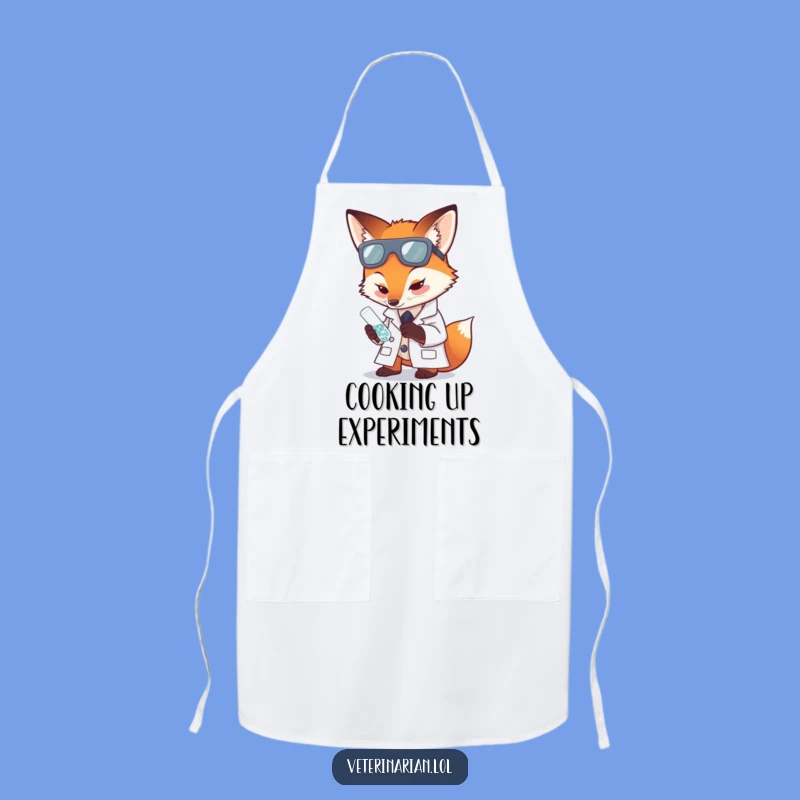 Funny Fox Scientist Apron: Cook with Precision and Laboratory Humor