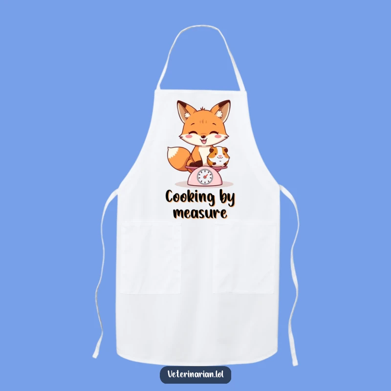 Funny Fox Weighing Guinea Pig Apron - Cook with Playful Style, Perfect Quirky Funny Gift