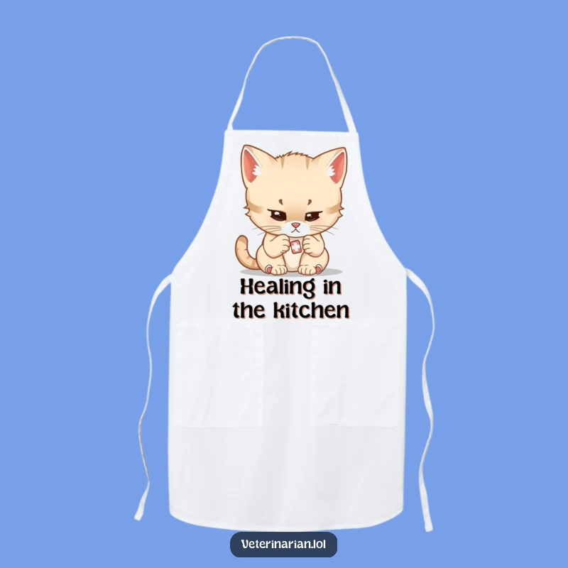 Funny Kitten Doctor Apron - Cute Cat Chef Humor Gift