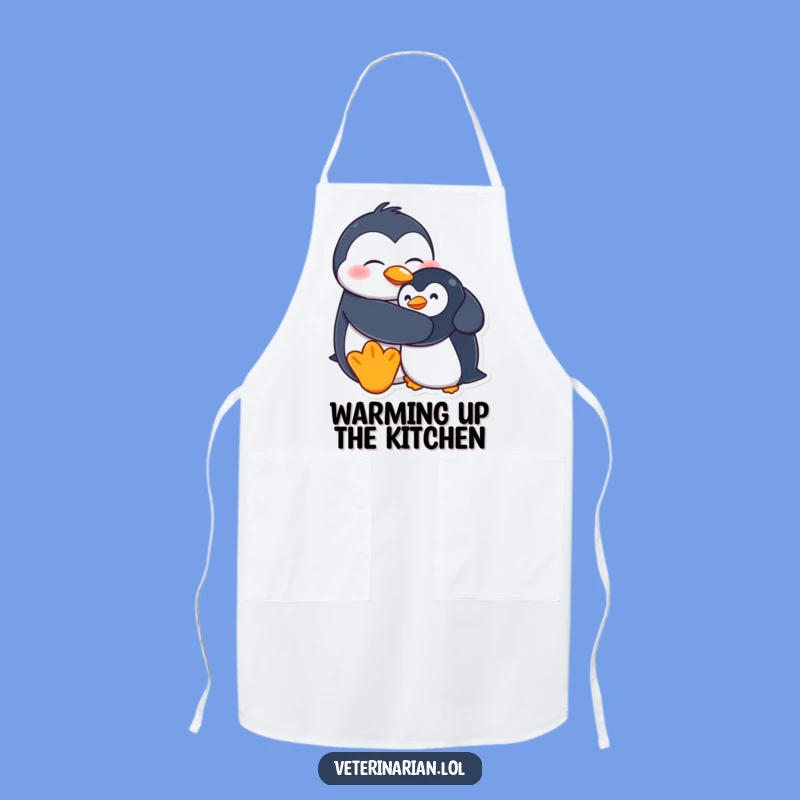 Funny Penguin Hug Apron: Kitchen Fun & Protection