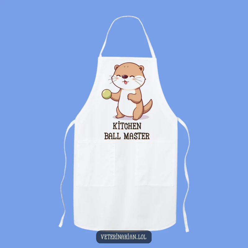 Funny Playful Otter Therapy Ball Apron, Kitchen Helper & Hilarious Gift