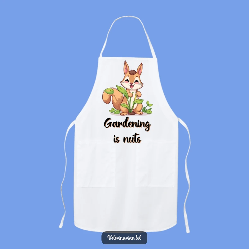 Funny Squirrel Gardener Apron: Garden with Cuteness! Energetic Squirrel!