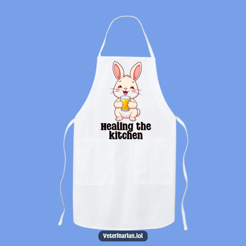 Funny Bunny Nurse Shot Apron - Proud Rabbit Kitchen Helper