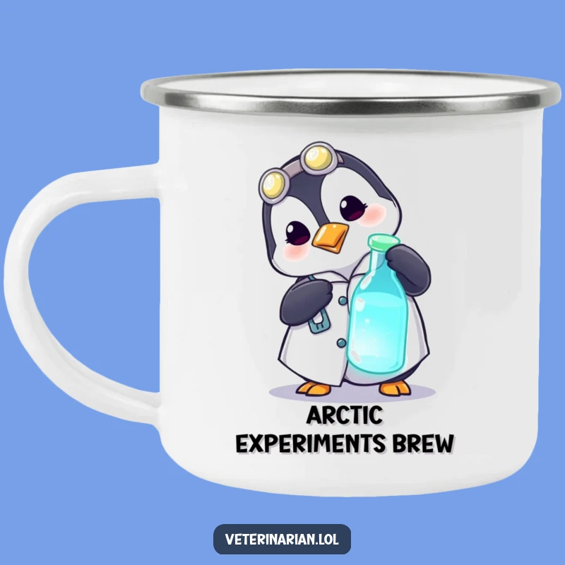 Durable Funny Penguin Scientist Camping Mug - Outdoor Lab Fun Gift