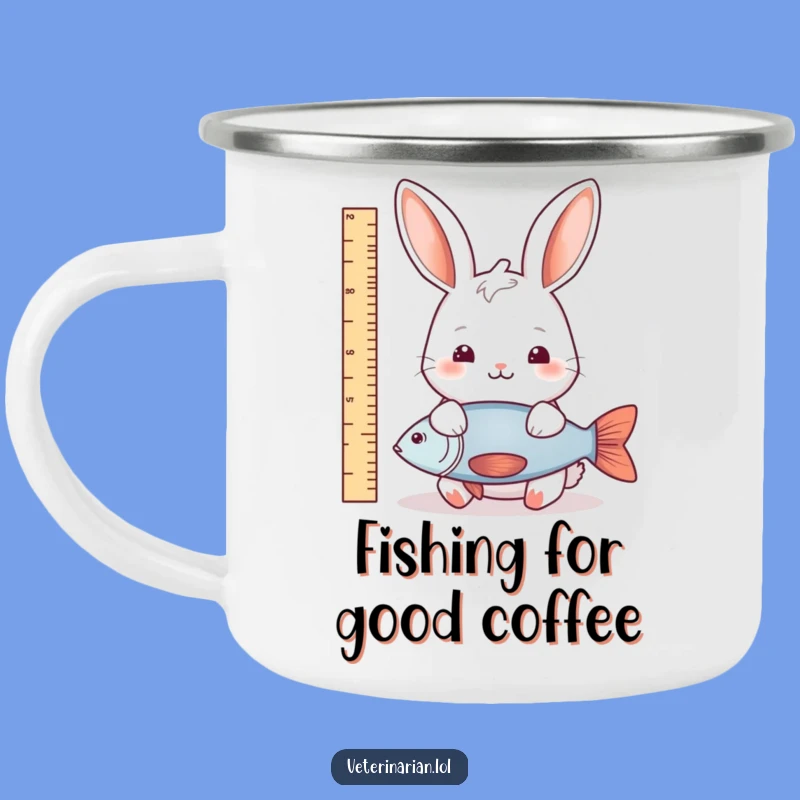 Funny Rabbit Fish Measure Camping Mug: Your Whimsical Companion for Outdoor Nature