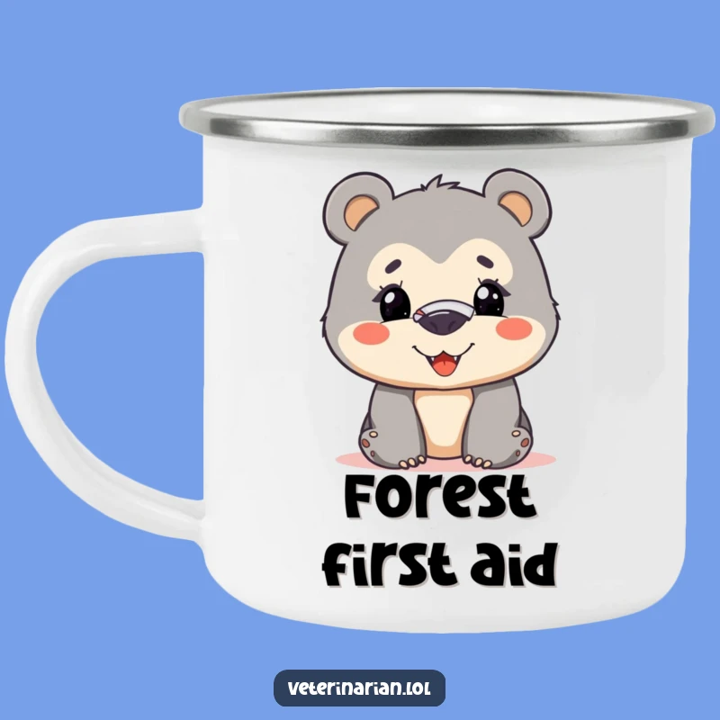 Funny Brave Bear Cub Camping Mug: Adventure with a Smiling Cub, Perfect Funny Gift