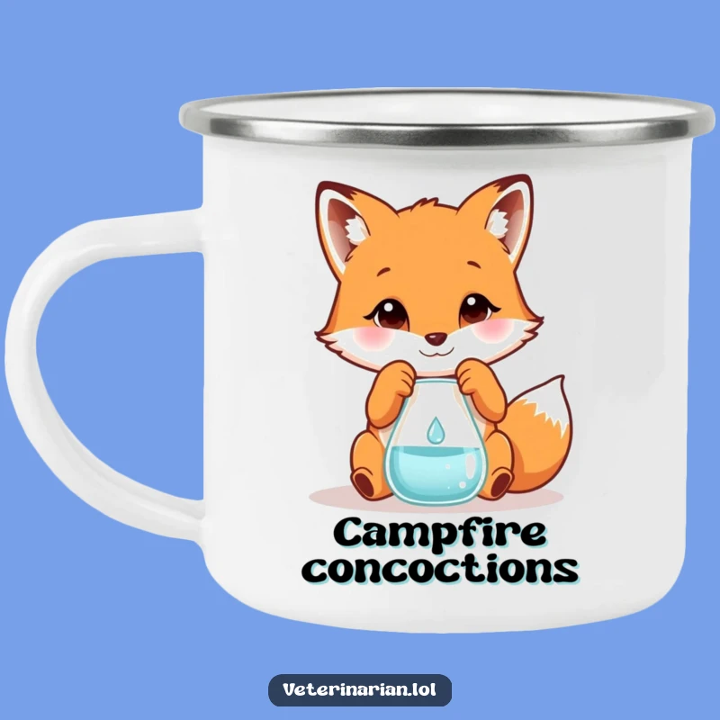 Funny Fox Scientist Camping Mug: Adventure Fuel with Lab Precision!