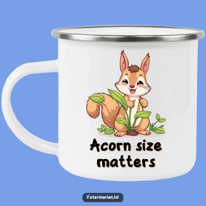 Funny Squirrel Gardener Camping Mug: Enjoy Drinks with This Energetic Plant Measurer!