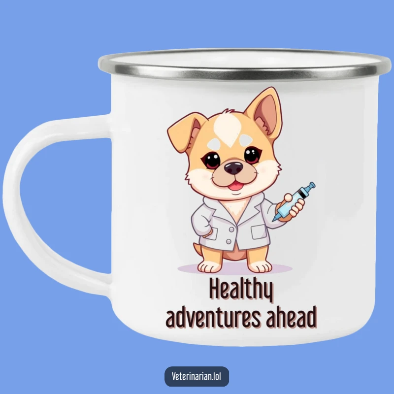 Funny Brave Dog Vet Camping Mug: Your Companion for Care
