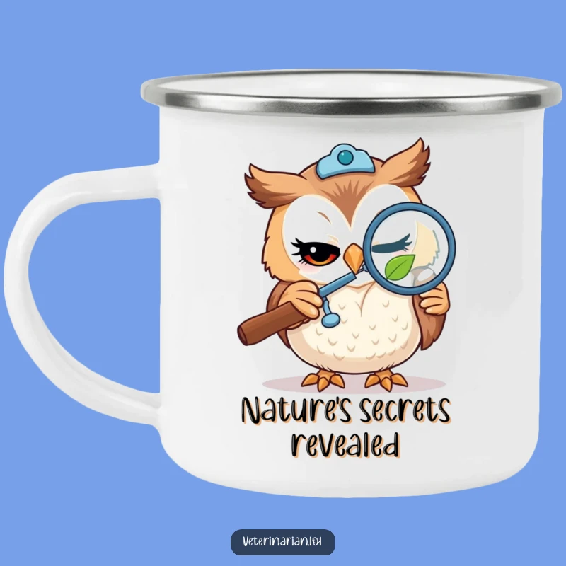 Funny Owl Vet Camping Mug - Wise Brews for Curious Adventures!