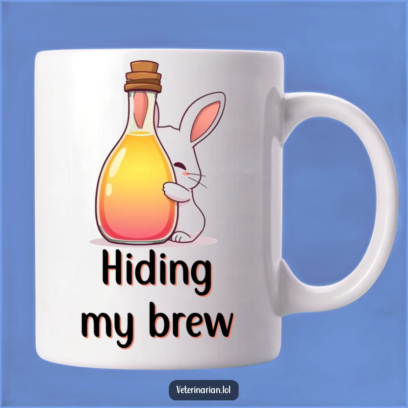 Funny Shy Rabbit Potion Mug: Whimsical & Hilarious Gift for Curious Drinkers