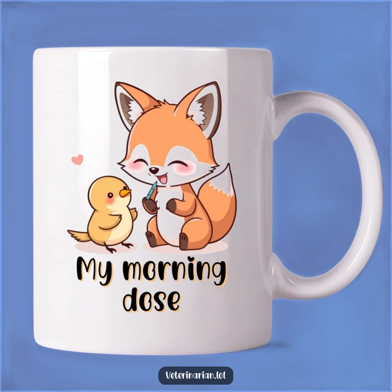 Funny Fox & Bird Shot Mug - Giggling Vet Perfect Gift