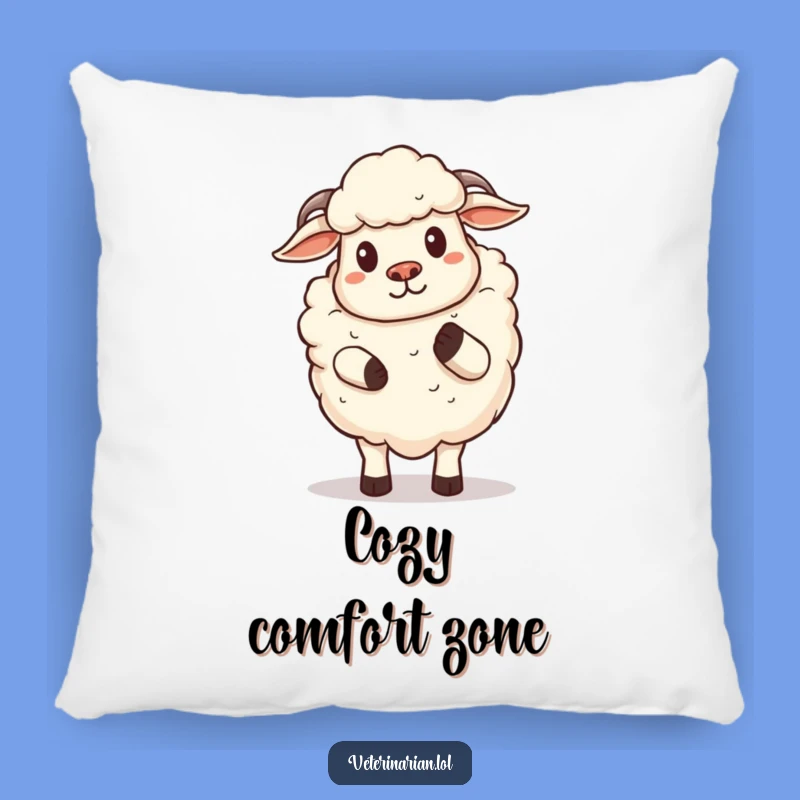 Funny Sheep Pillow: Proud Cartoon Sheep Comforting Hug, Soft Funny Gift