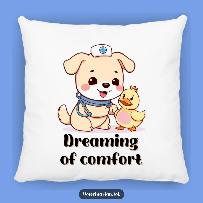 Funny Dog Vet Pillow: Cozy Canine Care & Duck Cushion, Perfect Gift