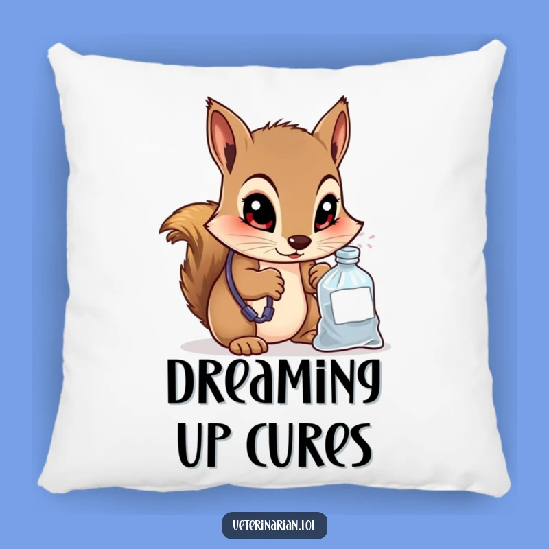 Funny Squirrel Vet Pillow - Cozy Curiosity & Wise Comfort!