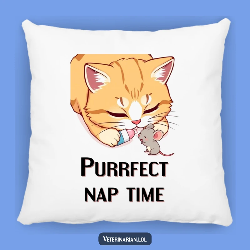 Funny Cat & Mouse Pillow: Kind duo comfort, a soft and funny gift for relaxation.
