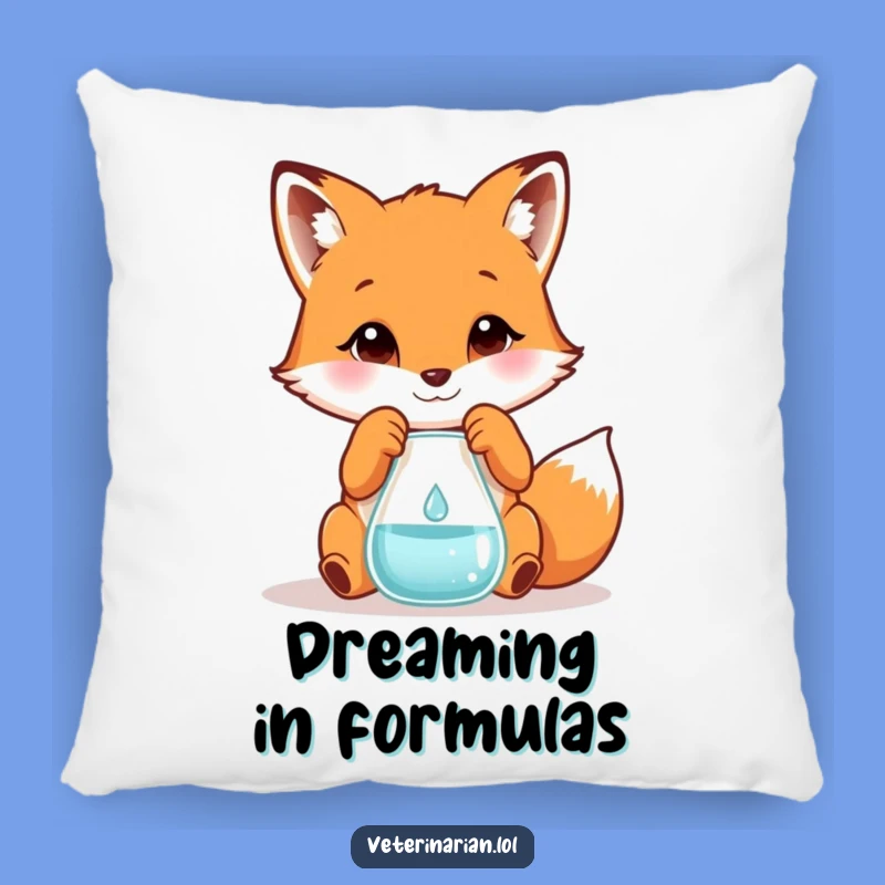 Funny Fox Scientist Pillow: Cuddle Up With Playful Lab Comfort!