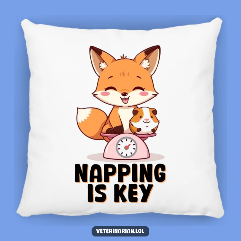 Funny Fox Weighing Guinea Pig Pillow - Cozy Comfort with a Playful Funny Gift