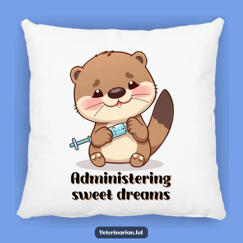 Funny Otter Pillow: Soft Comfort Meets Precise Syringe Humor