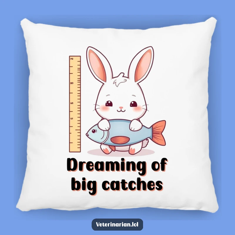 Funny Rabbit Fish Measure Throw Pillow: Add Comfort and Whimsical Nature Humor