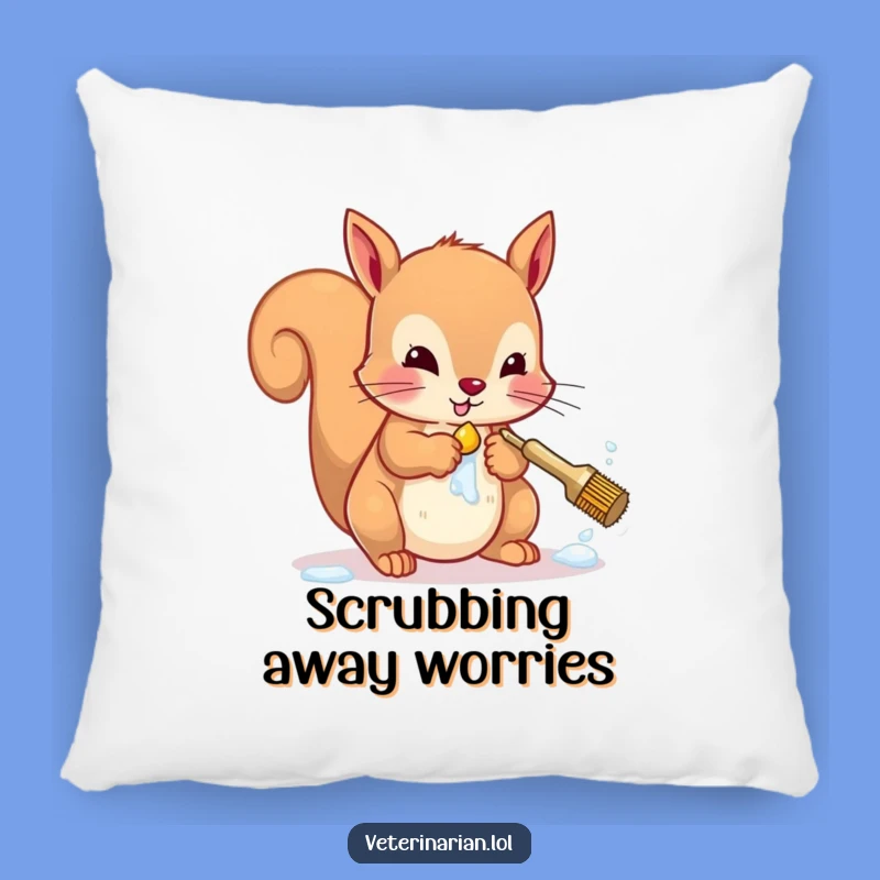 Funny Squirrel Pillow: Cozy Comfort Meets Hilarious Handwashing Humor