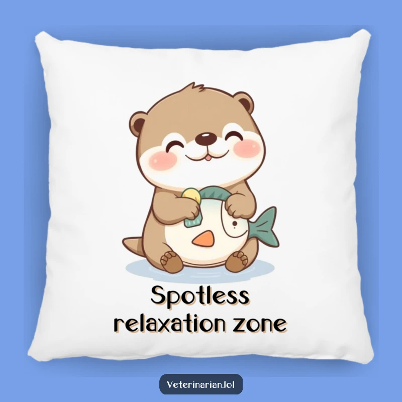 Comfy Funny Otter Cleaning Pillow: Cozy & Humorous Accent