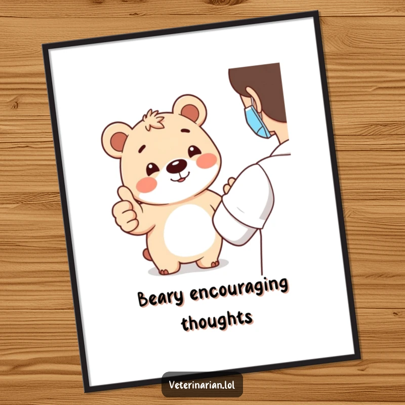 Funny bear thumbs-up digital art print showing a smiling bear giving a thumbs-up, offering instant cheerful decor with a side of heartwarming humor.