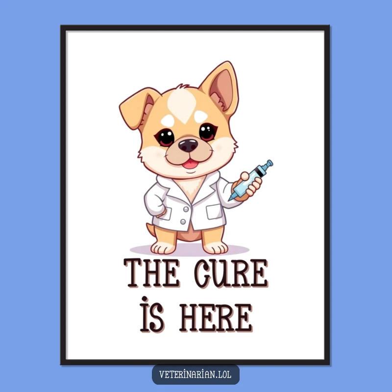 Funny Brave Dog Vet Digital Art: Frame Your Passion for Pets