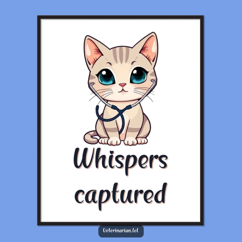 Funny Cat Doctor Digital Art - Instant Sleek Decor Gift