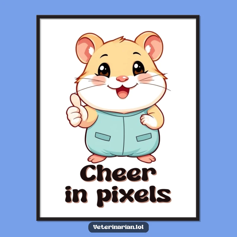 Funny Hamster Nurse Digital Art - Instant Cheerful Decor Gift