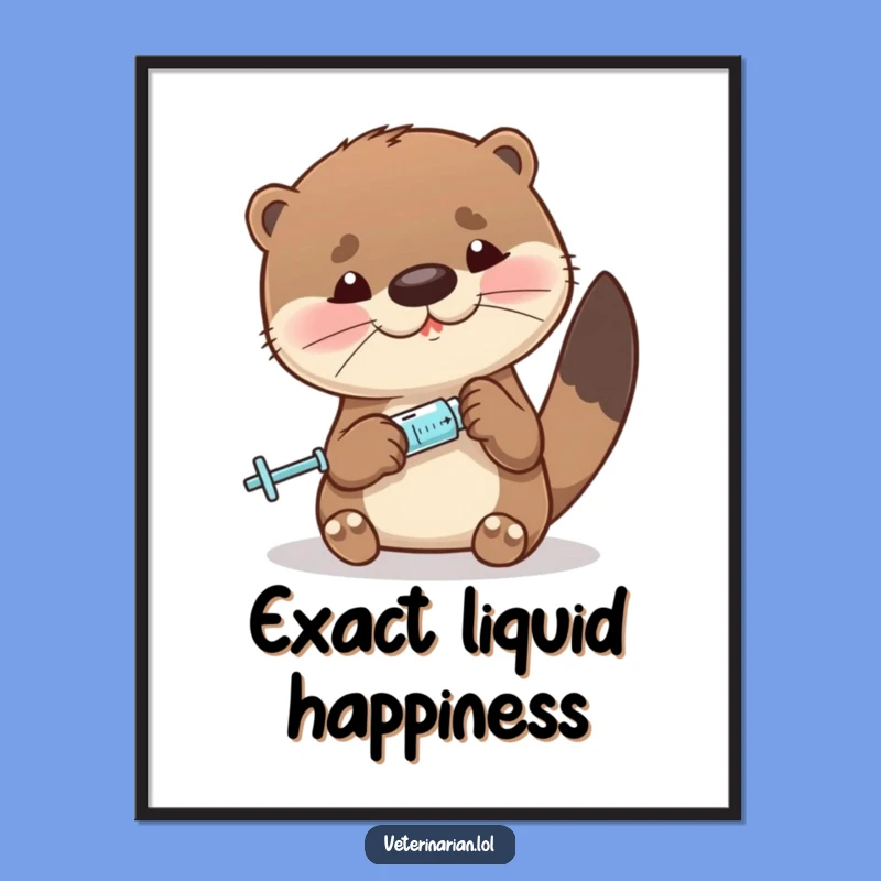 Funny Otter Digital Art: Precise Syringe Humor for Your Space