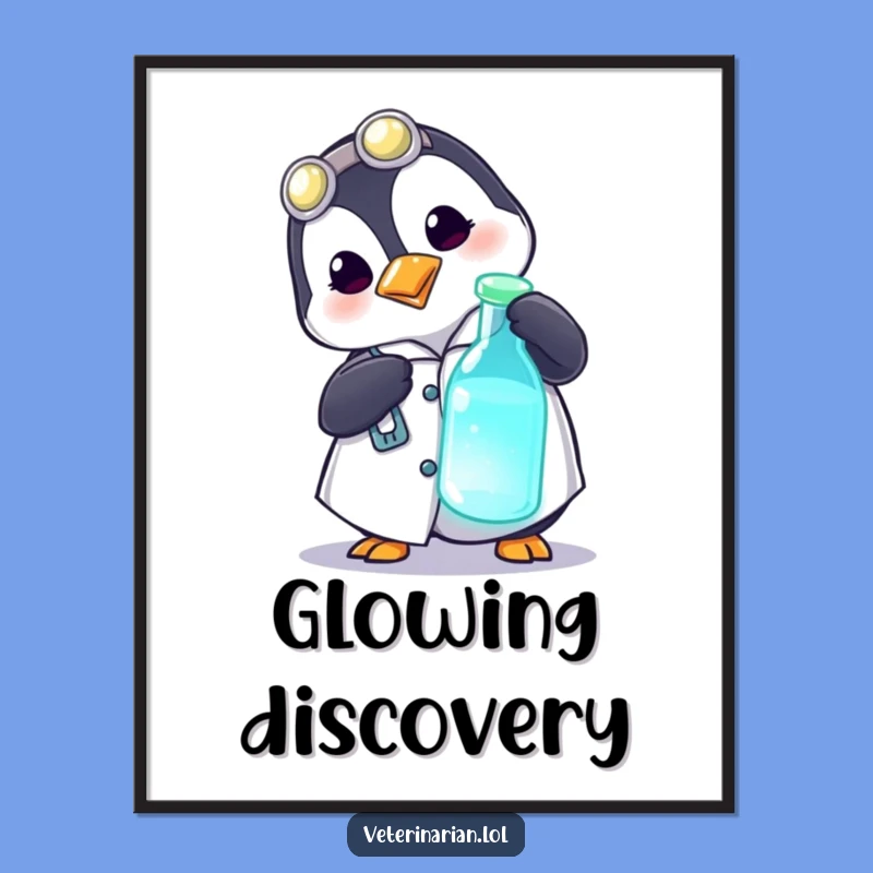 Funny Penguin Scientist Digital Art - Instant Lab Decor Gift