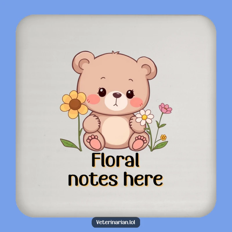 Funny Bear Drink Coaster: Protect Surfaces with Cute Woodland Humor