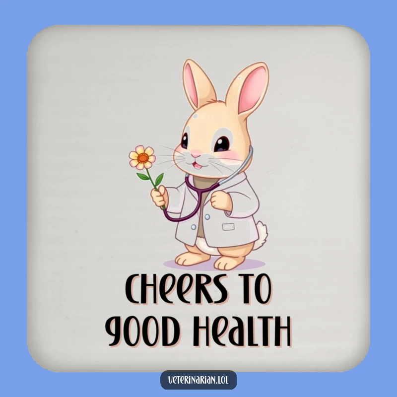 Funny Bunny Vet Drink Coasters: Protect Surfaces with Gentle Charm
