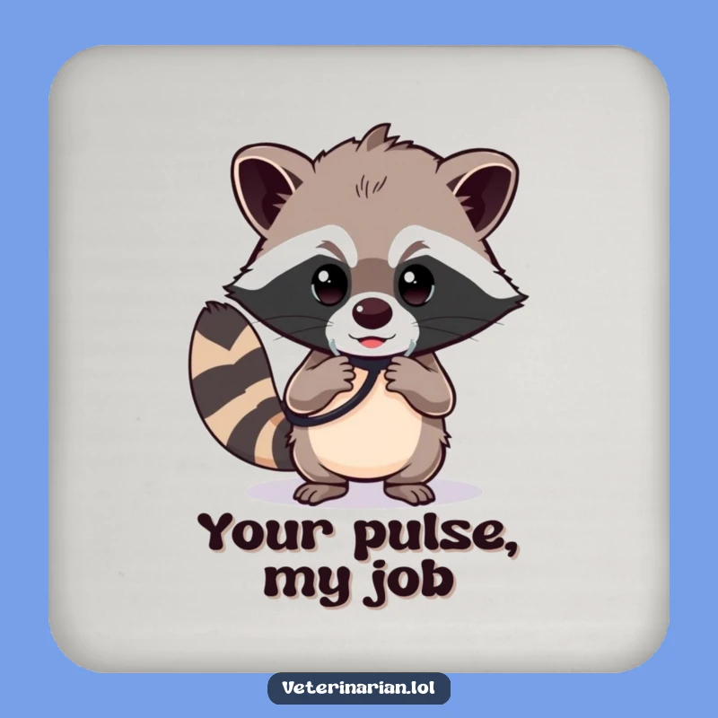 Funny Raccoon Drink Coaster: Protect Surfaces with Determined Humor