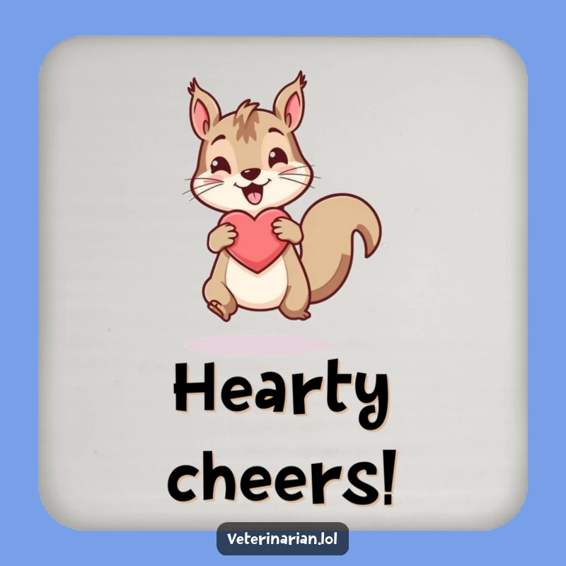 Funny Squirrel Heart Coaster: Add Energy to Your Drink Station