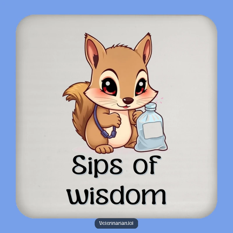 Funny Squirrel Vet Coaster - Curious Protection for Your Drinks!