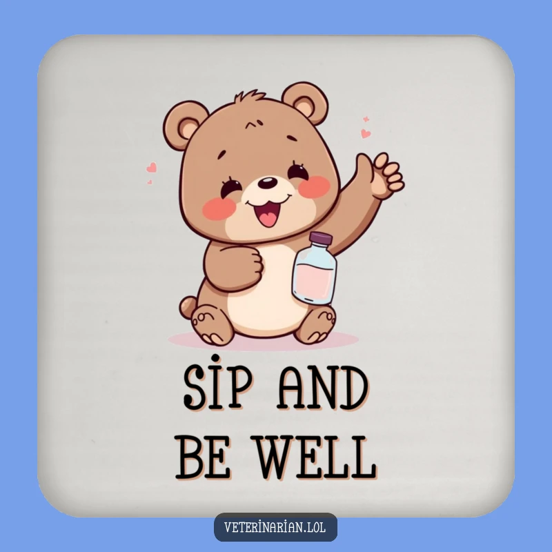 Funny Relief Bear Potion Coaster - Protect Surfaces with Humor