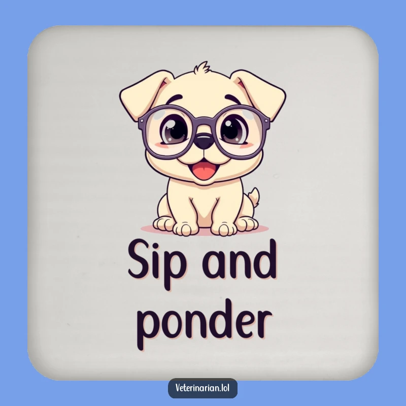 Funny Puppy Glasses Coaster: Protect Surfaces with Smart Canine Humor