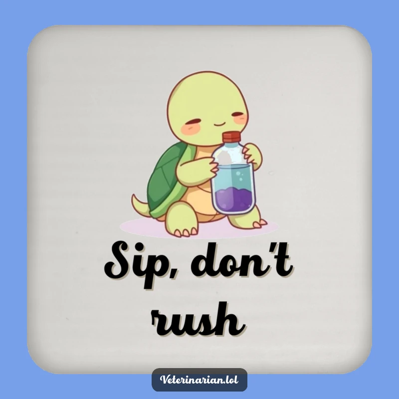 Funny Turtle Potion Coaster: Protect Surfaces with Calm Humor