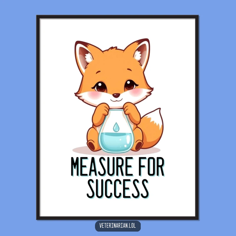 Funny Fox Scientist Poster: Playful Lab Art for a Laugh!