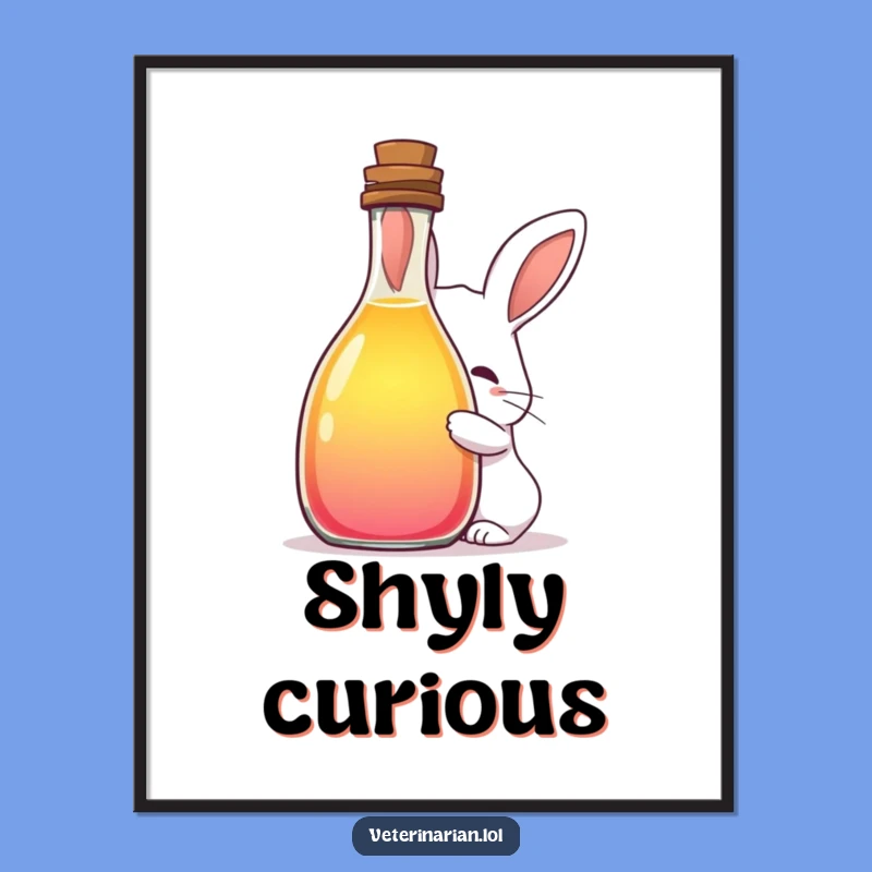 Funny Shy Rabbit Potion Poster: Whimsical Wall Art for a Magical & Cheerful Space