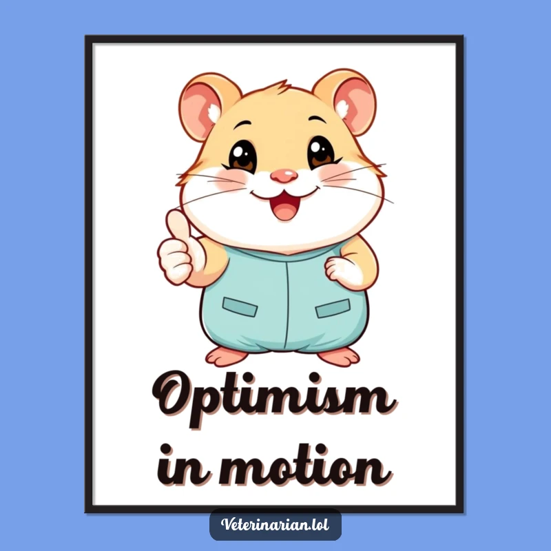 Funny Hamster Medical Poster - Cheerful Tiny Scrubs Art Gift