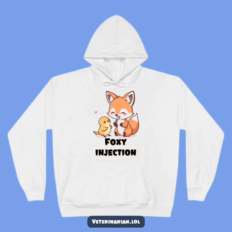 Funny Fox & Bird Shot Hoodie - Cozy Giggles & Quirky Style