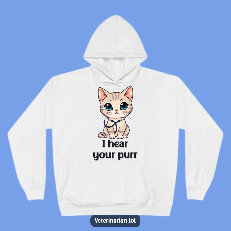 Cozy Funny Cat Doctor Hoodie - Warm Feline Listening Comfort Gift