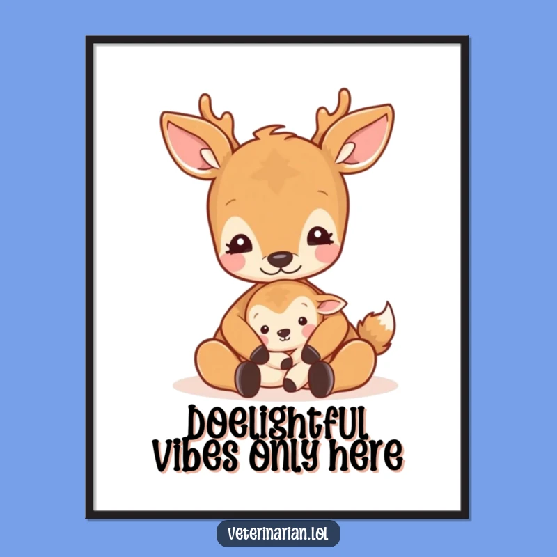 Funny Free Printable Wall Art: Peaceful Deer with Animal Friend Decor